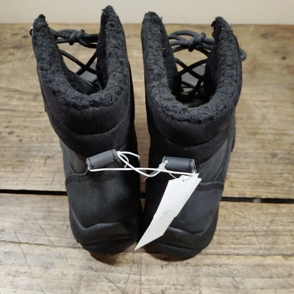 Lands End Mens 10EE Boots Black Thermolite Insulated Lace Up Shoes EC